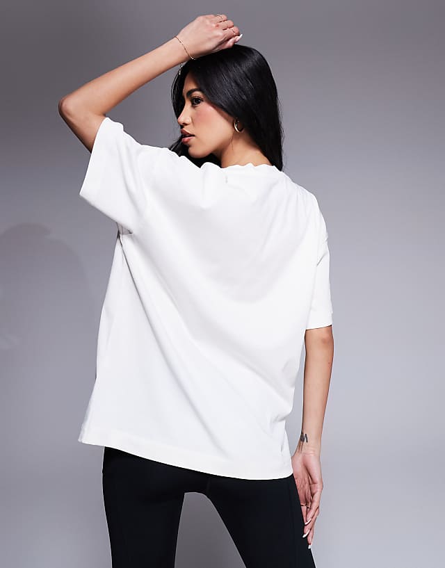 Asos 4505 Icon Heavyweight Cotton Oversized T-shirt With Quick Dry Finish In Off White