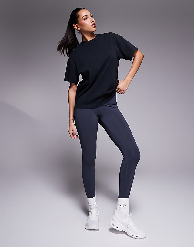 Asos 4505 Icon Heavyweight Cotton Oversized T-shirt With Quick Dry Finish In Washed Black