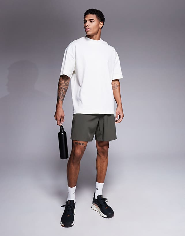 asos 4505 Icon heavyweight cotton oversized t-shirt with quick dry finish in off white
