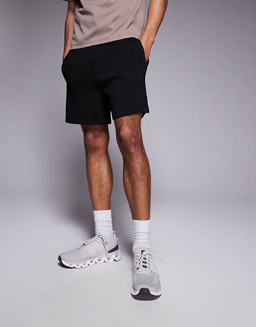 Asos 4505 Icon Heavyweight Cotton Sweat Shorts With Quick Dry Finish In Black