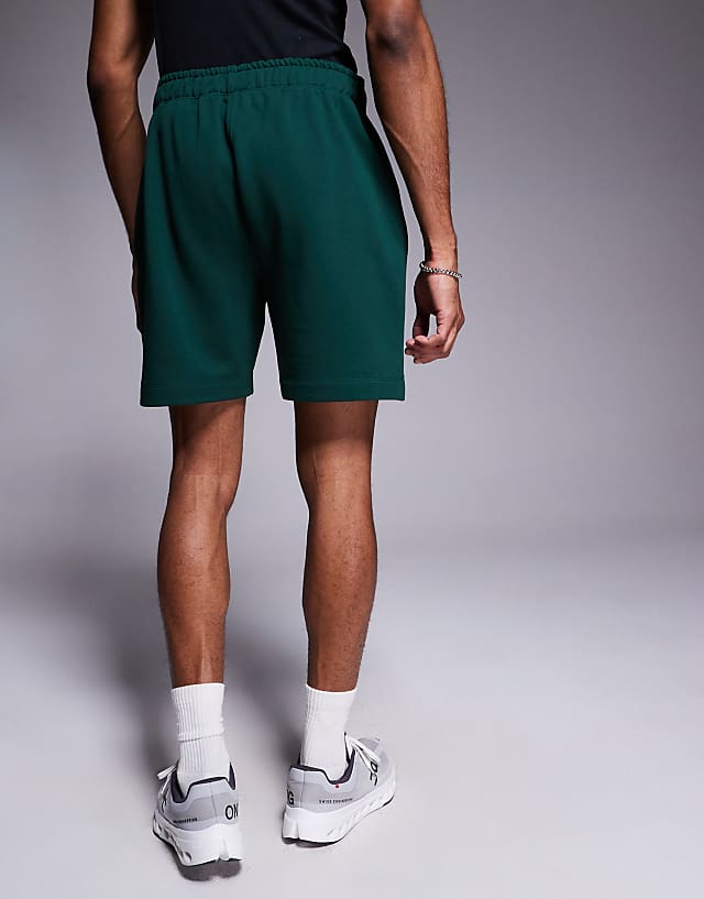 Asos 4505 Icon Heavyweight Cotton Sweat Shorts With Quick Dry Finish In Pine Green