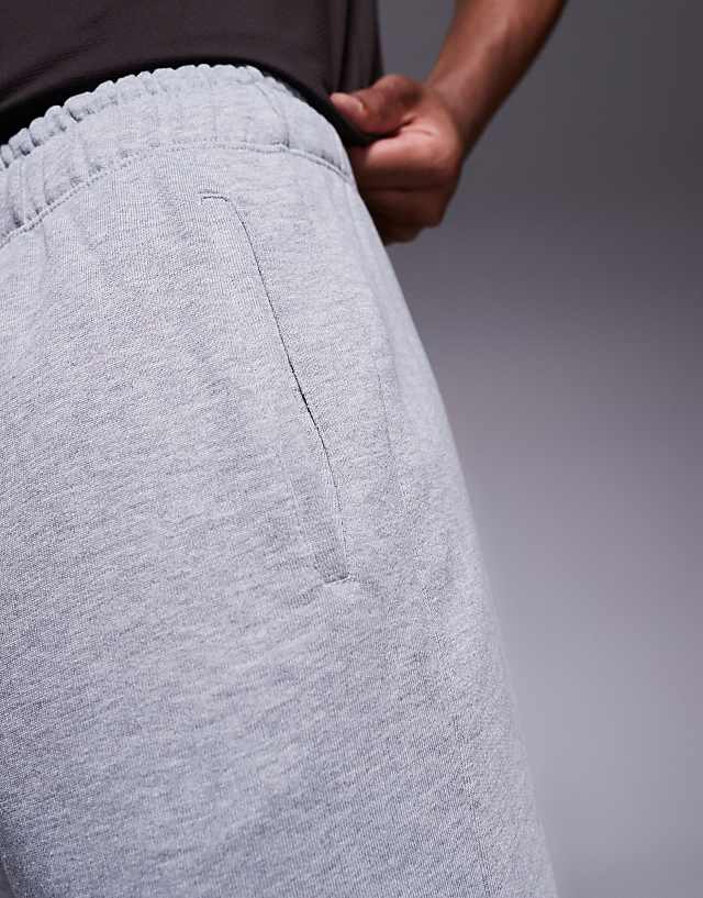 Asos 4505 Icon Heavyweight Cotton Sweat Shorts With Quick Dry Finish In Grey Marl
