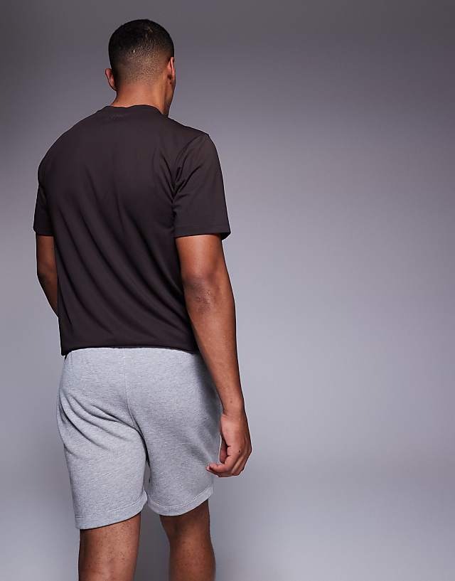Asos 4505 Icon Heavyweight Cotton Sweat Shorts With Quick Dry Finish In Grey Marl