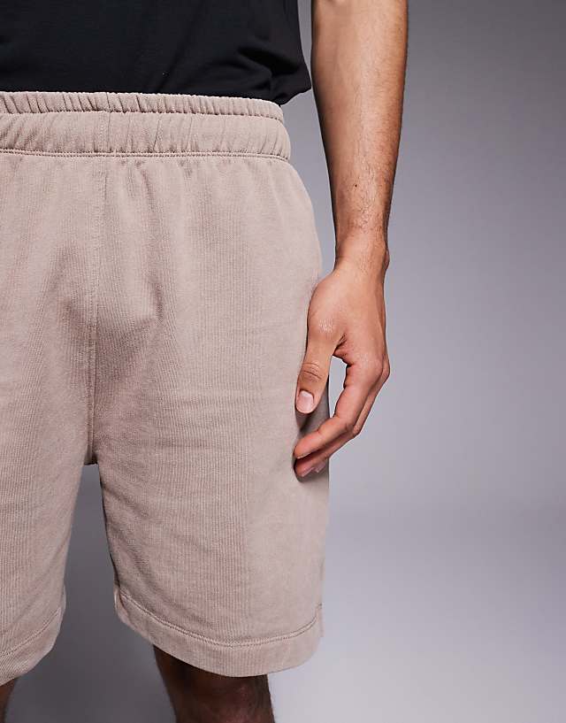 Asos 4505 Icon Heavyweight Cotton Sweat Shorts With Quick Dry Finish In Washed Stone
