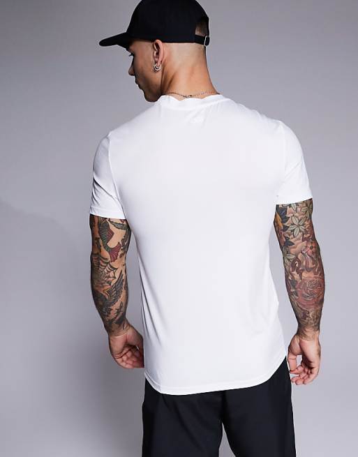 Asos 4505 Icon Muscle Fit Training T-shirt With Quick Dry In White