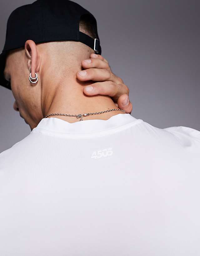 Asos 4505 Icon Muscle Fit Training T-shirt With Quick Dry In White