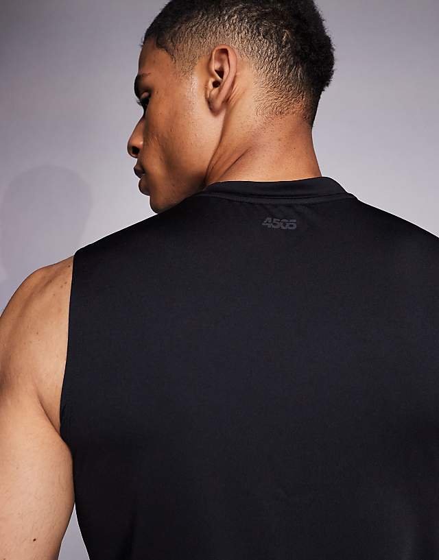 Asos 4505 Icon Muscle Fit Training Tank With Quick Dry In Black