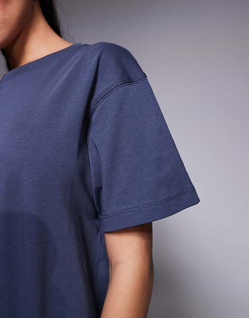 Asos 4505 Icon Oversized Cotton T-shirt With Quick Dry Finish In Navy