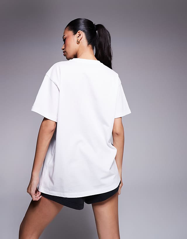 Asos 4505 Icon Oversized Cotton T-shirt With Quick Dry Finish In White