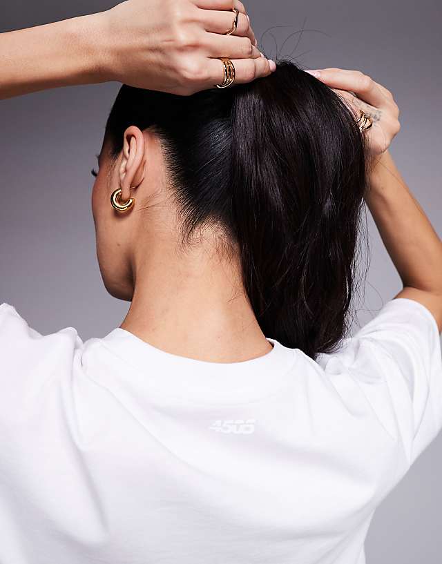 Asos 4505 Icon Oversized Cotton T-shirt With Quick Dry Finish In White