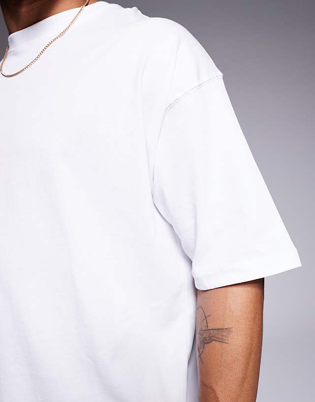 Asos 4505 Icon Oversized Cotton T-shirt With Quick Dry Finish In White