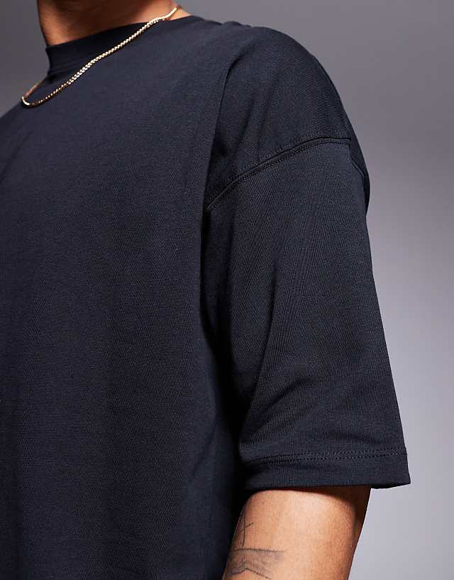 Asos 4505 Icon Oversized Cotton T-shirt With Quick Dry Finish In Black
