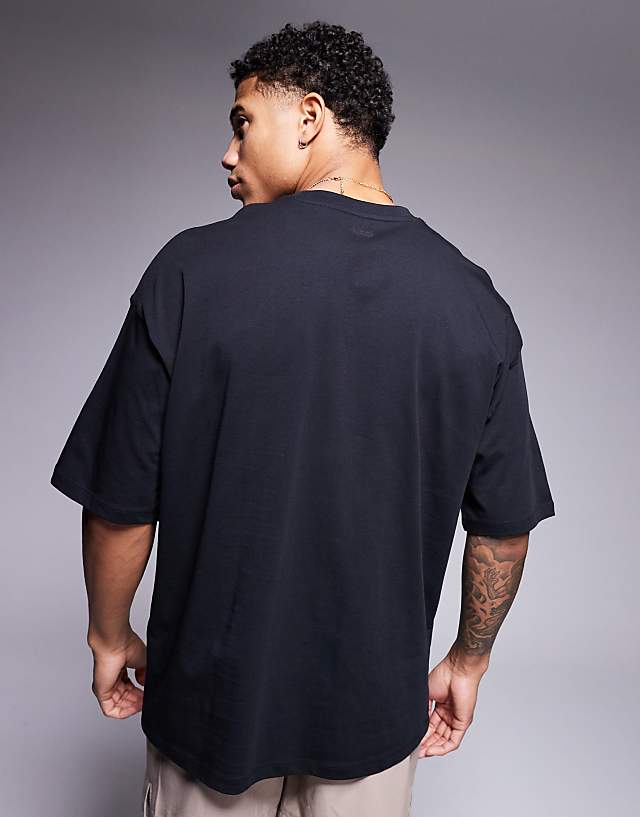 Asos 4505 Icon Oversized Cotton T-shirt With Quick Dry Finish In Black