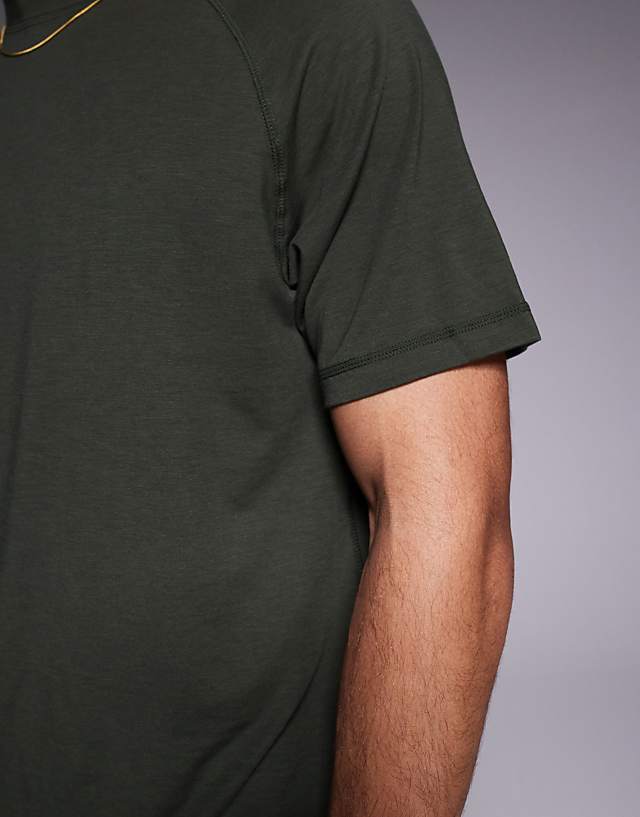 Asos 4505 Icon Performance Jersey Oversized Boxy Training T-shirt In Khaki