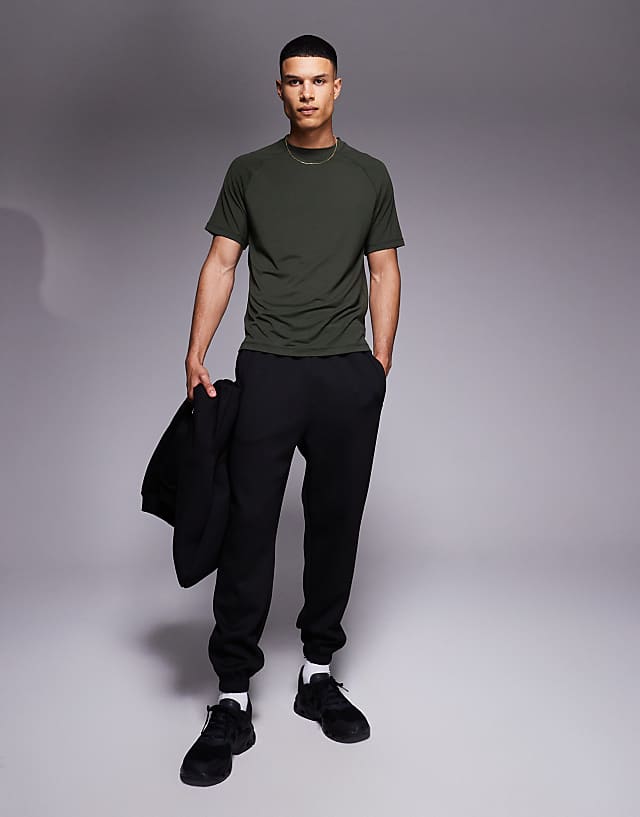 Asos 4505 Icon Performance Jersey Oversized Boxy Training T-shirt In Khaki