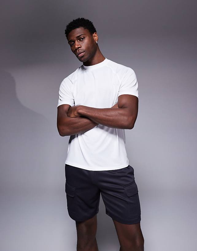 asos 4505 Icon performance jersey oversized boxy training t-shirt in white