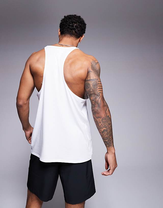 Asos 4505 Icon Performance Jersey Quick Dry Stringer Vest In White