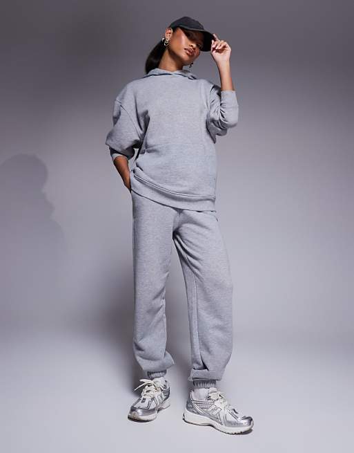 Asos 4505 Icon Quick Dry Heavyweight Training Tracksuit In Grey Marl
