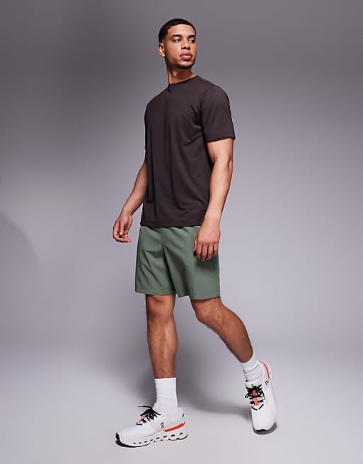 Asos 4505 Icon Quick Dry Mesh Training T-shirt In Coffee