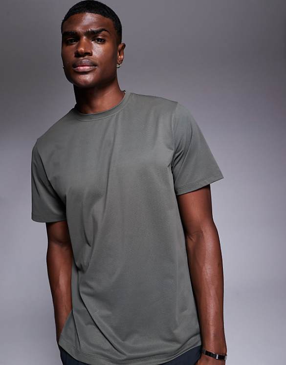 asos 4505 Icon quick dry mesh training t-shirt in dark green