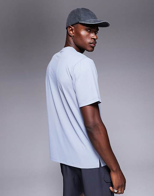 Asos 4505 Icon Quick Dry Mesh Training T-shirt In Grey
