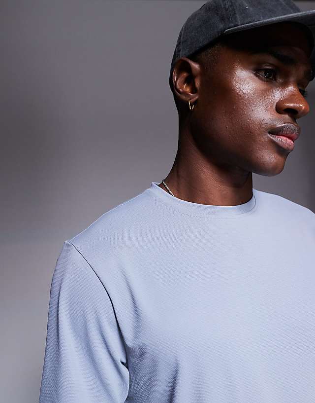 Asos 4505 Icon Quick Dry Mesh Training T-shirt In Grey