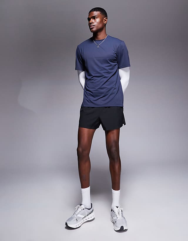 Asos 4505 Icon Quick Dry Mesh Training T-shirt In Midnight Navy