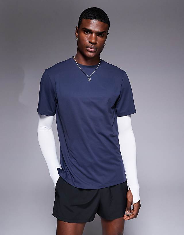 asos 4505 Icon quick dry mesh training t-shirt in midnight navy