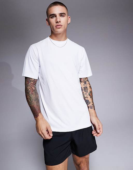 asos 4505 Icon quick dry mesh training t-shirt in white