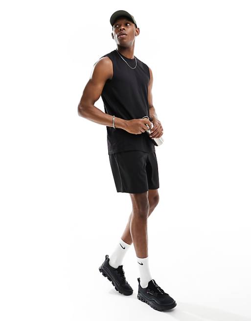 Asos 4505 Icon Quick Dry Mesh Training Tank In Black