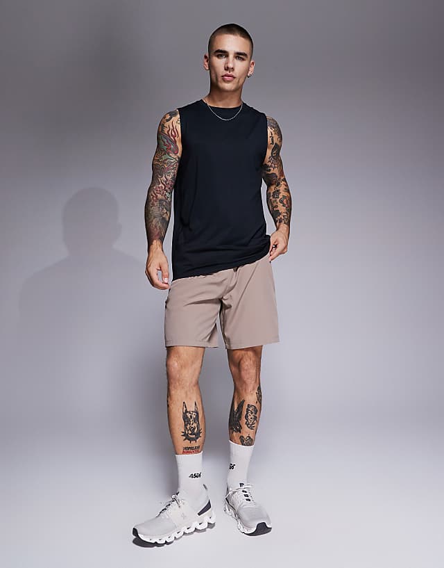 asos 4505 Icon quick dry mesh training tank in black