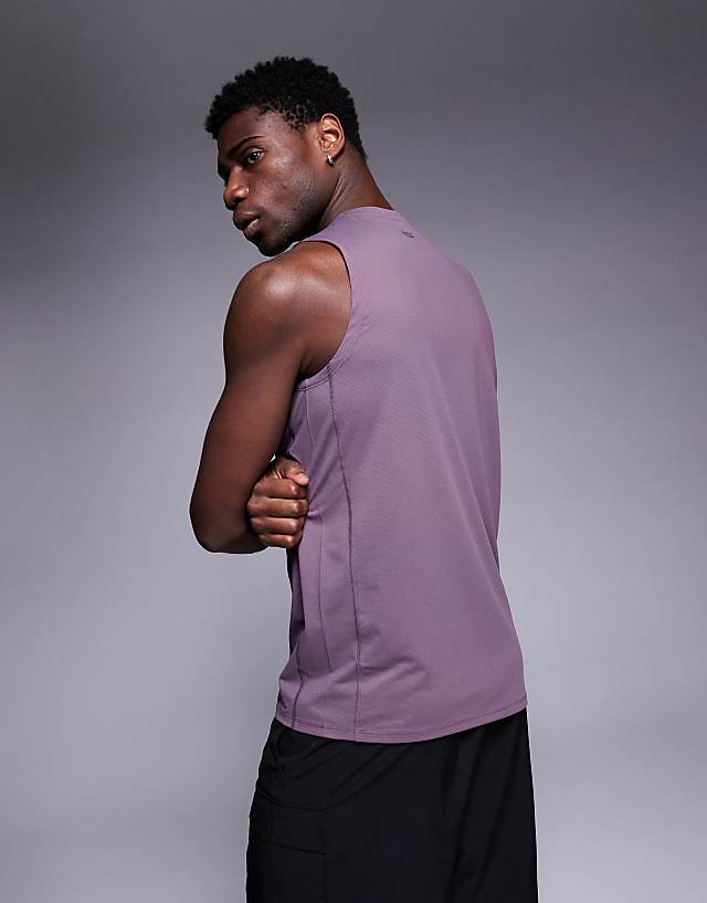 Asos 4505 Icon Quick Dry Mesh Training Tank In Grape