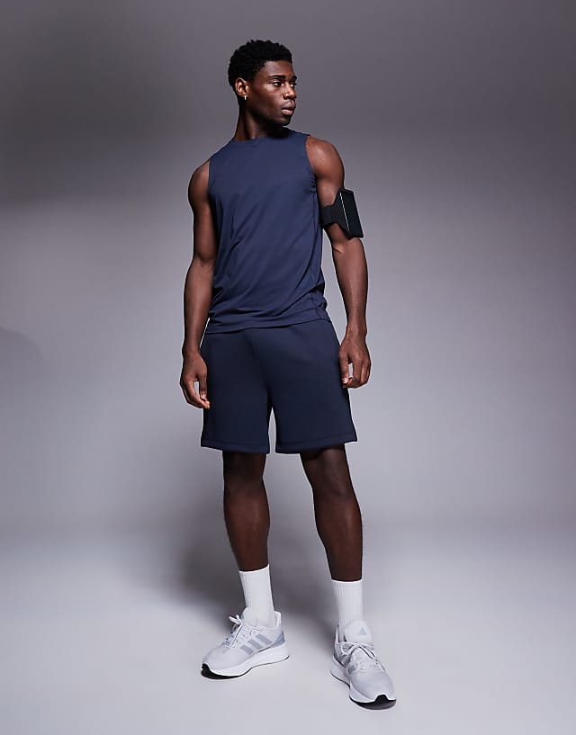 Asos 4505 Icon Quick Dry Mesh Training Tank In Midnight Navy