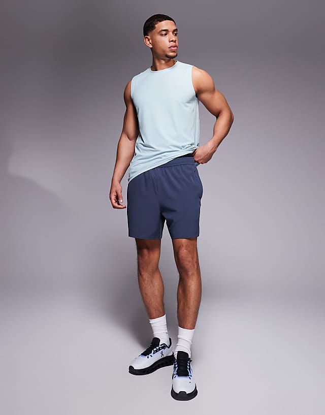 Asos 4505 Icon Quick Dry Mesh Training Tank In Pale Blue