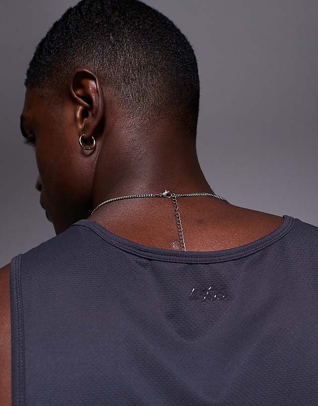 Asos 4505 Icon Quick Dry Mesh Training Vest With Racer Back In Charcoal