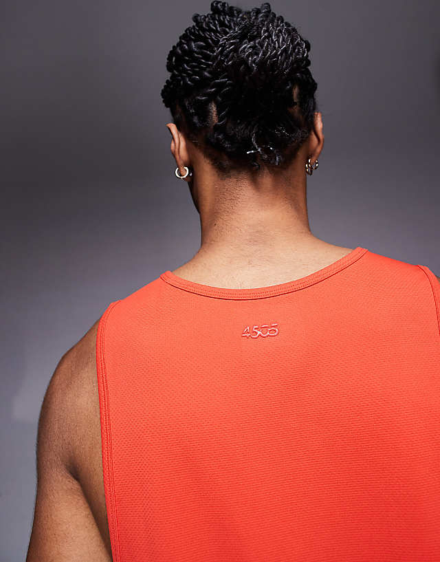 Asos 4505 Icon Quick Dry Mesh Training Vest With Racer Back In Red