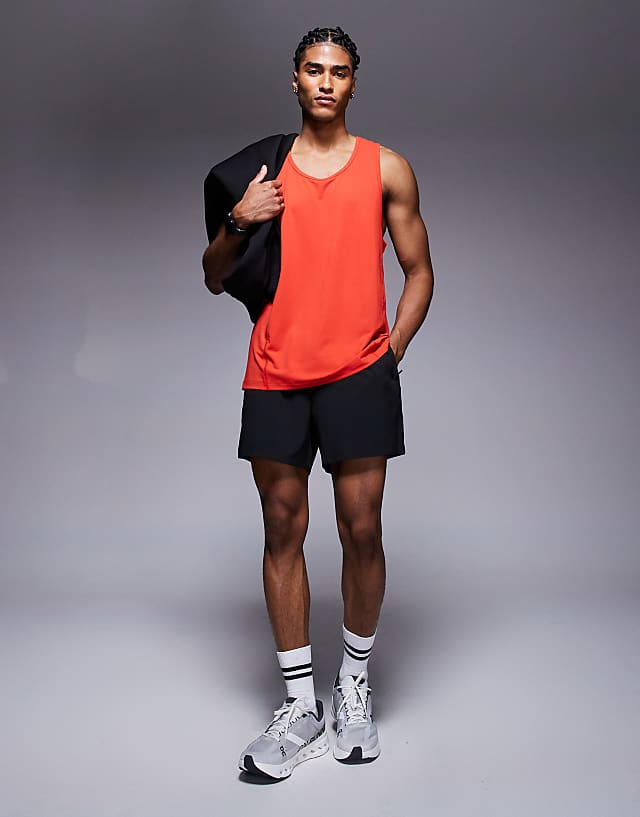 asos 4505 Icon quick dry mesh training vest with racer back in red
