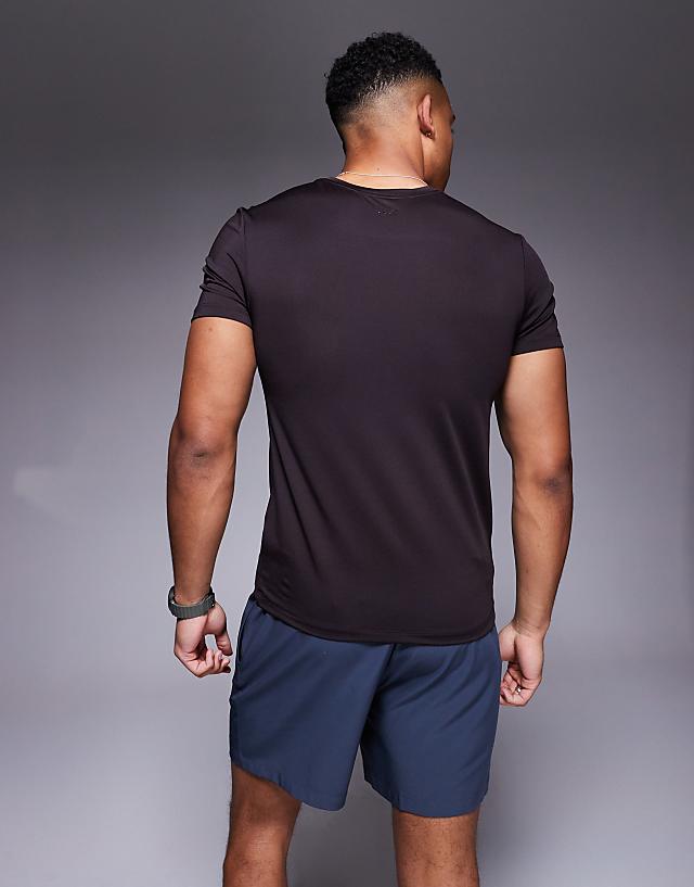 Asos 4505 Icon Quick Dry Muscle Fit Training T-shirt In Coffee