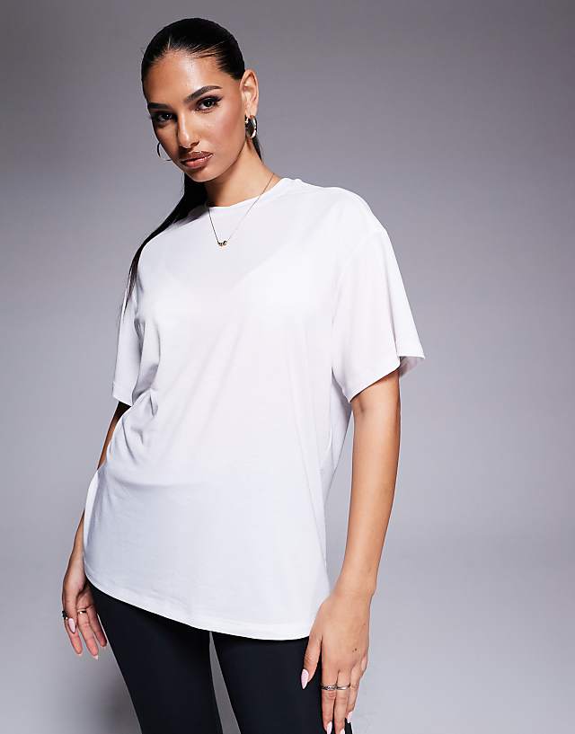 asos 4505 Icon quick dry performance oversized t-shirt in white