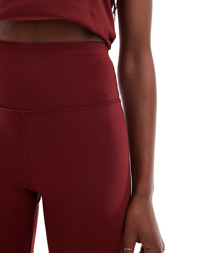 Asos 4505 Icon Soft Touch High Waist Slim Kick Yoga Legging In Burgundy