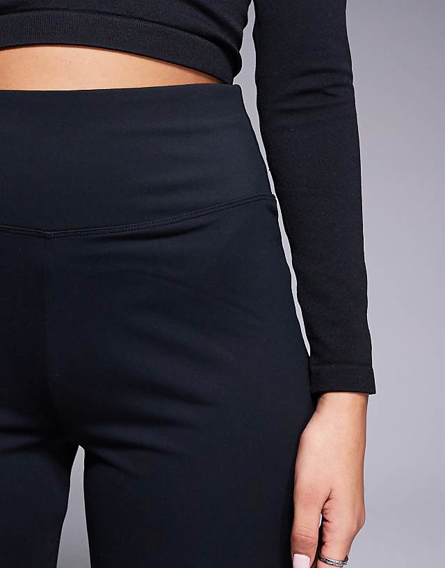 Asos 4505 Icon Soft Touch High Waist Wide Leg Dance Pant In Black