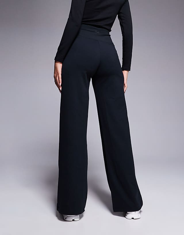 asos 4505 Icon soft touch high waist wide leg dance pant in black