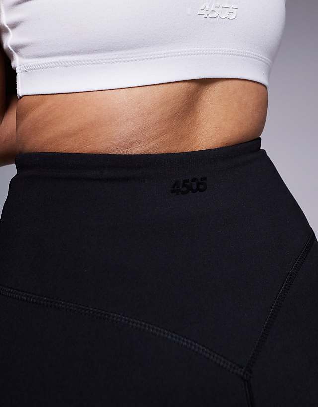 Asos 4505 Icon Soft Touch Minimal Seam 8"" Legging Short In Black