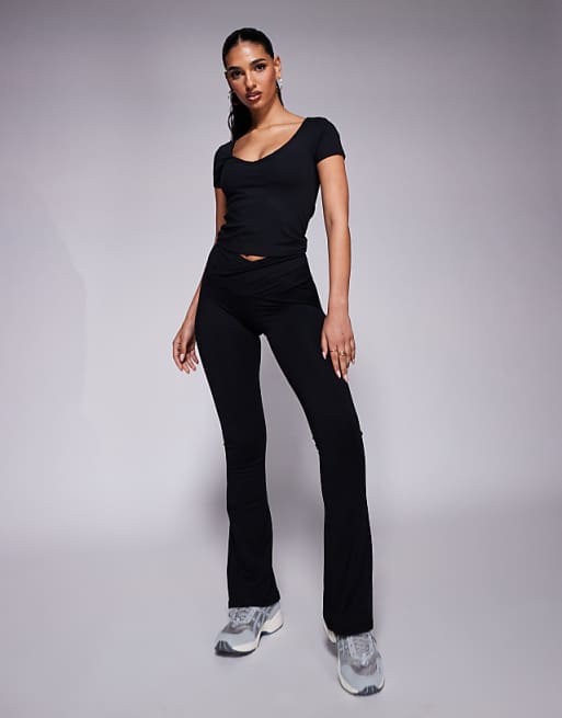 Asos 4505 Icon Soft Touch V Neck Performance Baby T-shirt In Black