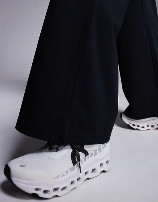 Asos 4505 Icon Soft Touch Wrap Waist Wide Leg Dance Pant In Black