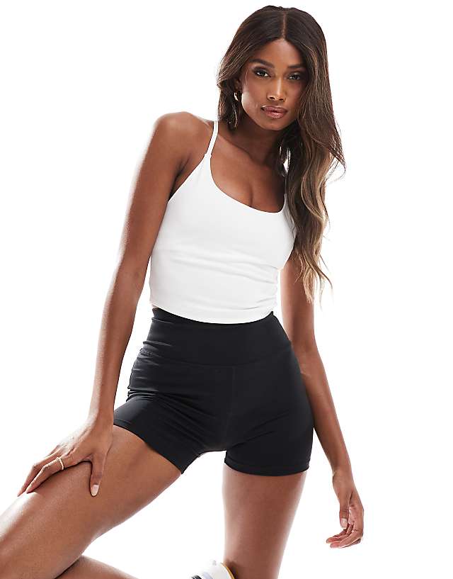 asos 4505 Icon soft touch yoga cami with inner bra and adjustable straps in white