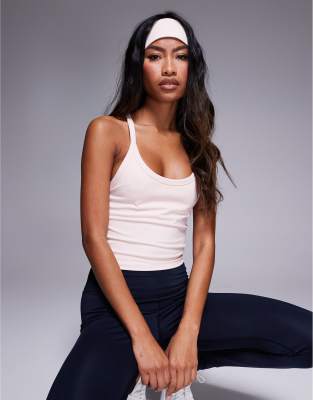 Asos 4505 Icon Soft Touch Yoga Wide Headband In Pearl Blush