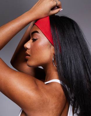 Asos 4505 Icon Soft Touch Yoga Wide Headband In Red