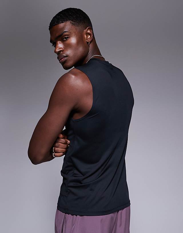 Asos 4505 Icon Training Quick Dry Muscle Fit Tank In Black