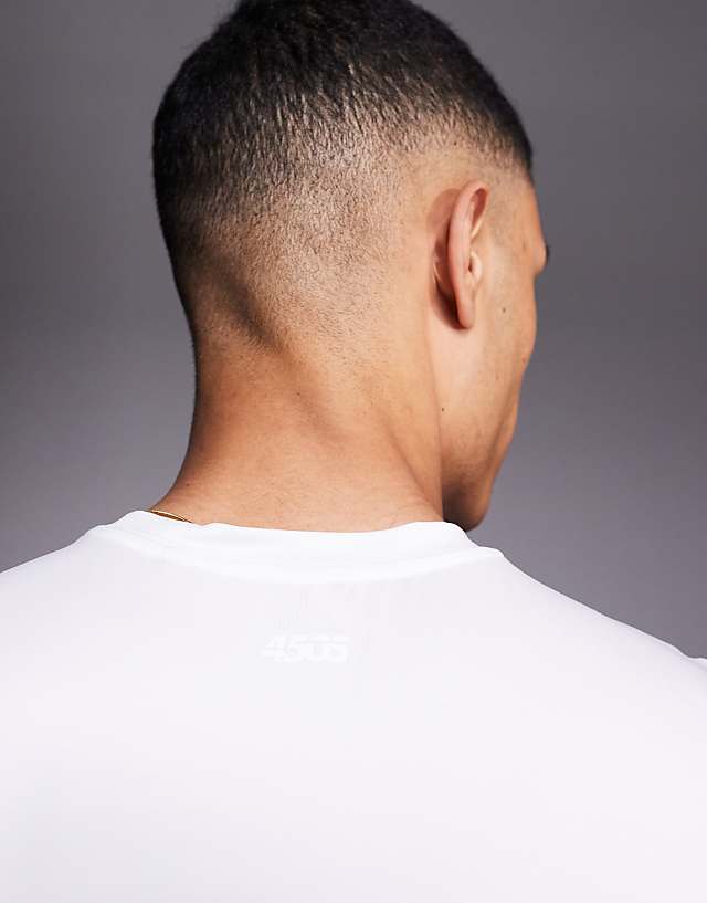Asos 4505 Icon Training Quick Dry Muscle Fit Tank In White